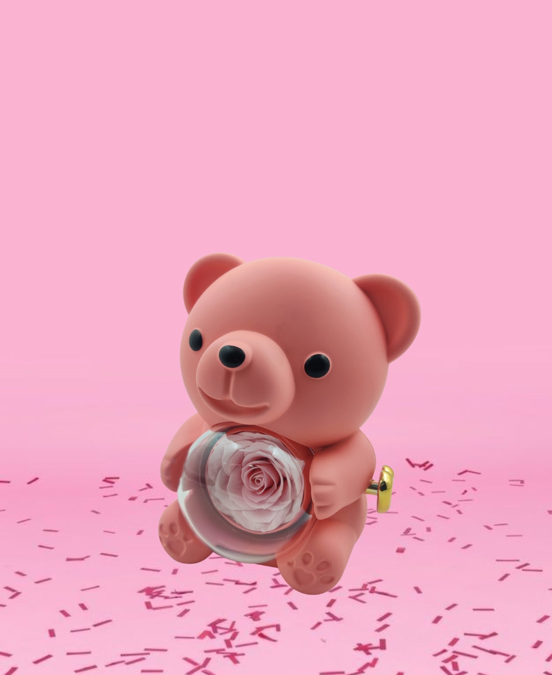 Pink Teddy Bear Rose Ring & Pendant Box, Handmade Ring Box, Engagement Ring Box, Valentine's Ring Box, Cute Keepsafe Box, Birthday Gift Box