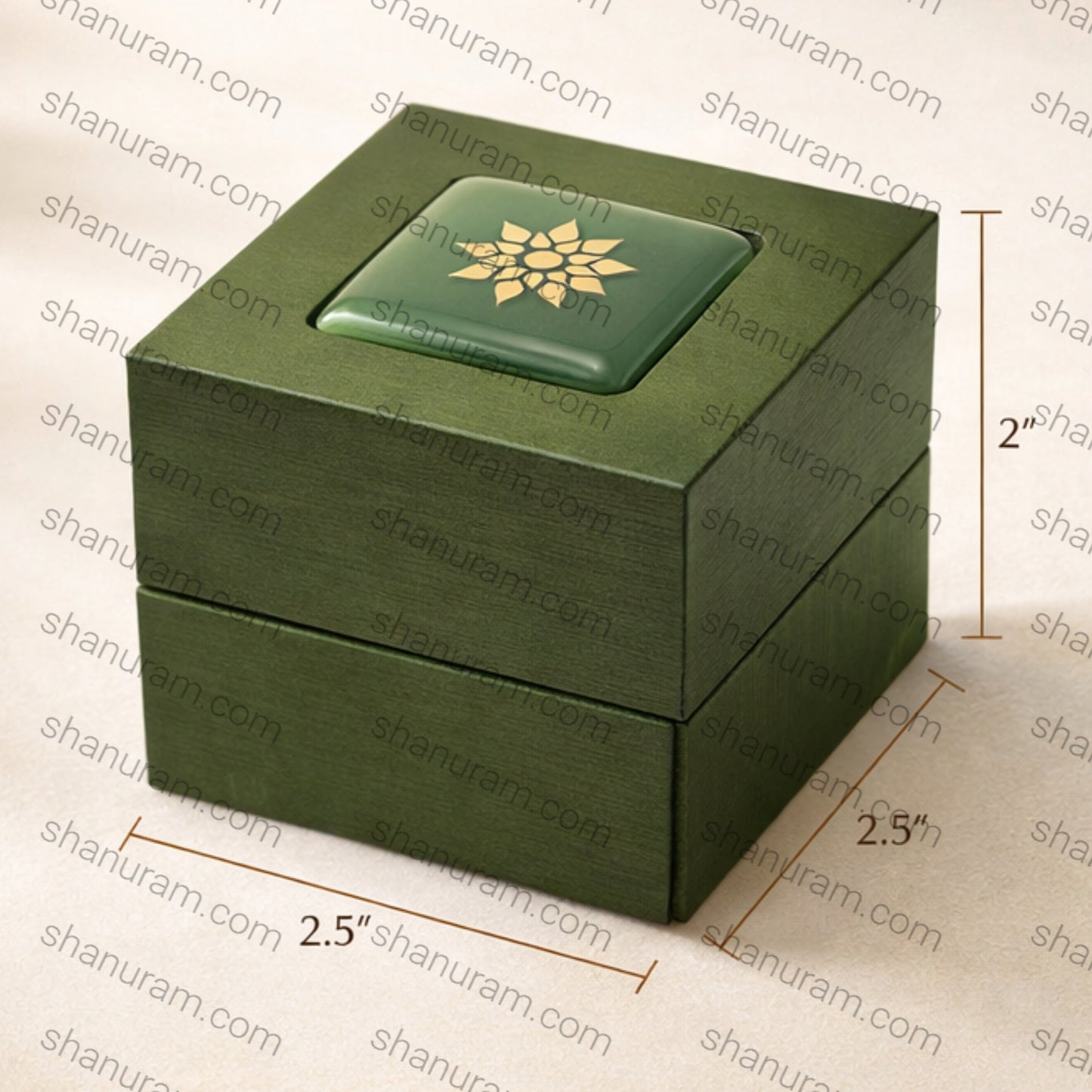 SCJ Luxury Green Ring Box – Premium Velvet Jewellery Ring Storage Box