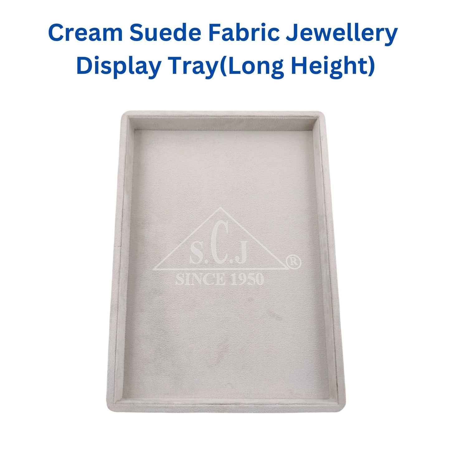 Cream Suede Fabric Jewellery Display tray(Long Height)