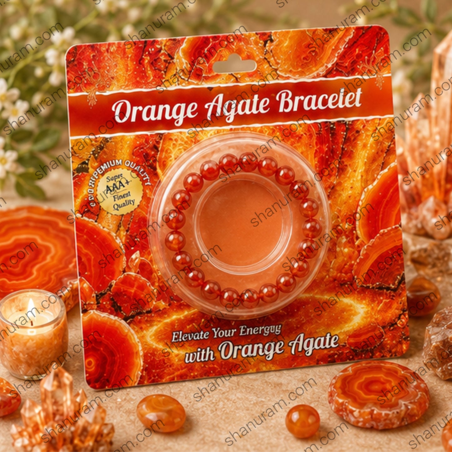 Natural Orange Agate Bracelet – Energy, Confidence, Motivation & Positive Energy Bracelet