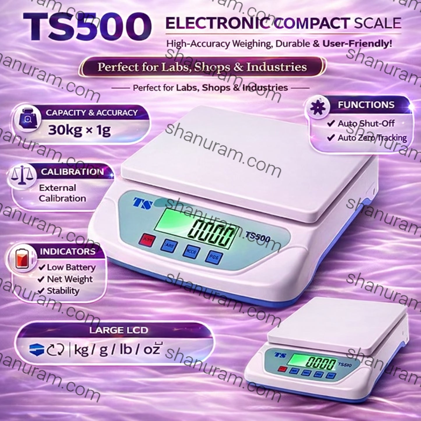 TS500 Electronic Compact Scale 30kg × 1g