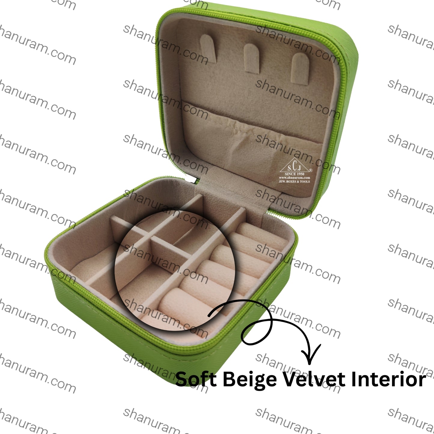 Light Green Premium Multi-Function Jewellery Organizer Case for Earrings, Chains & Rings
