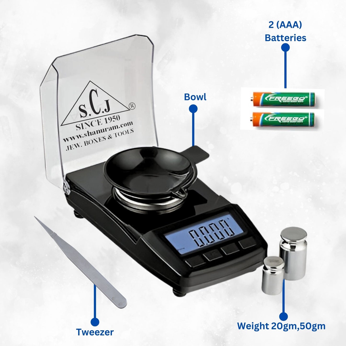 SCJ ACE CT - 50 Diamond Weighing Scale | Portable Scale | Pocket Weighing Scale
