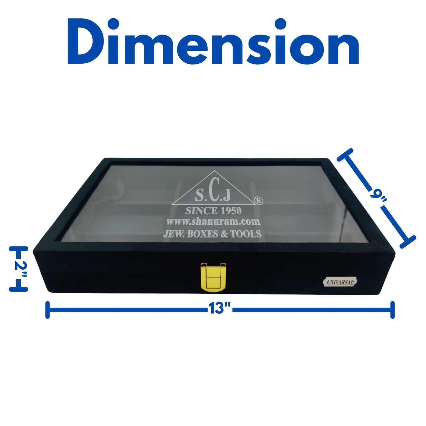 9-Grid Black Suede Universal Stock Display Box | Universal Storage Display Box | Universal Stock Display Box
