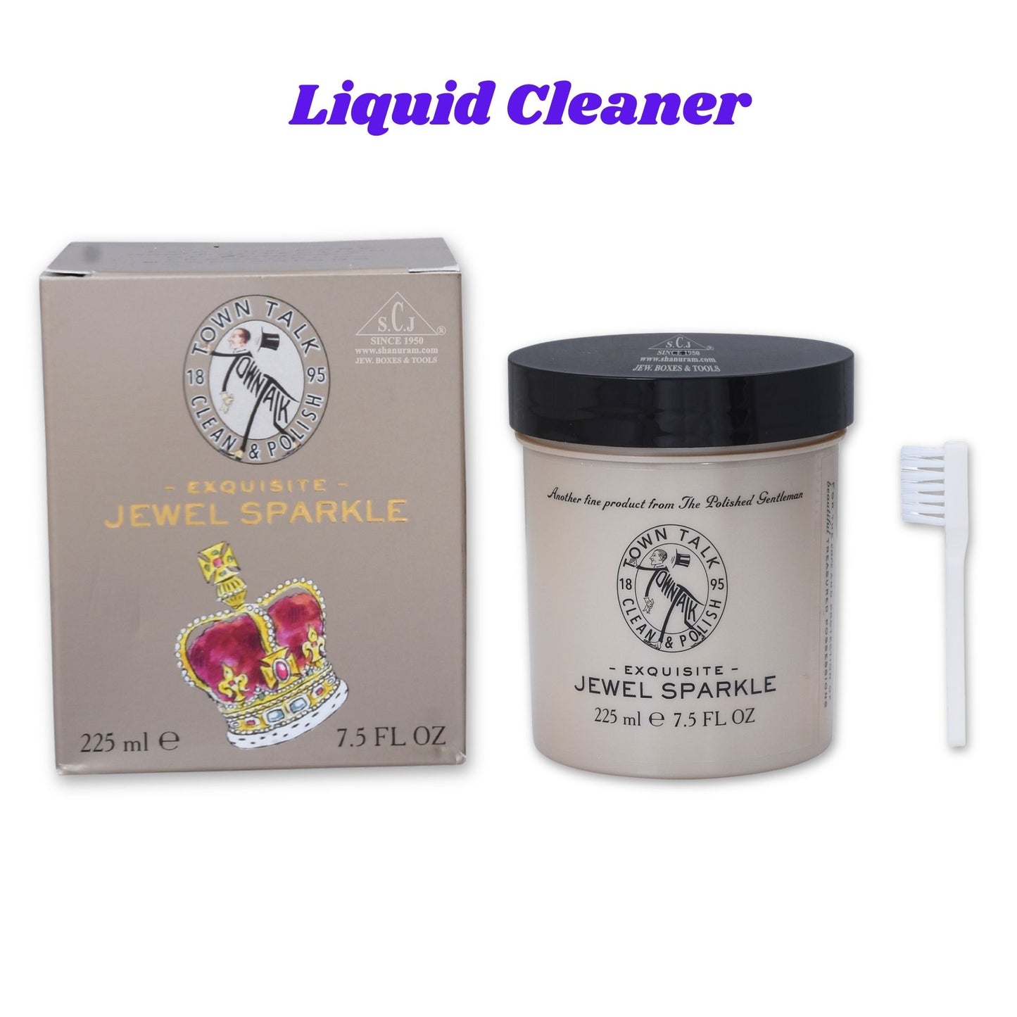Town Talk Jewel Sparkle Liquid Cleaner | Gold & Precious Stone Jewellery Bath - 225ml
