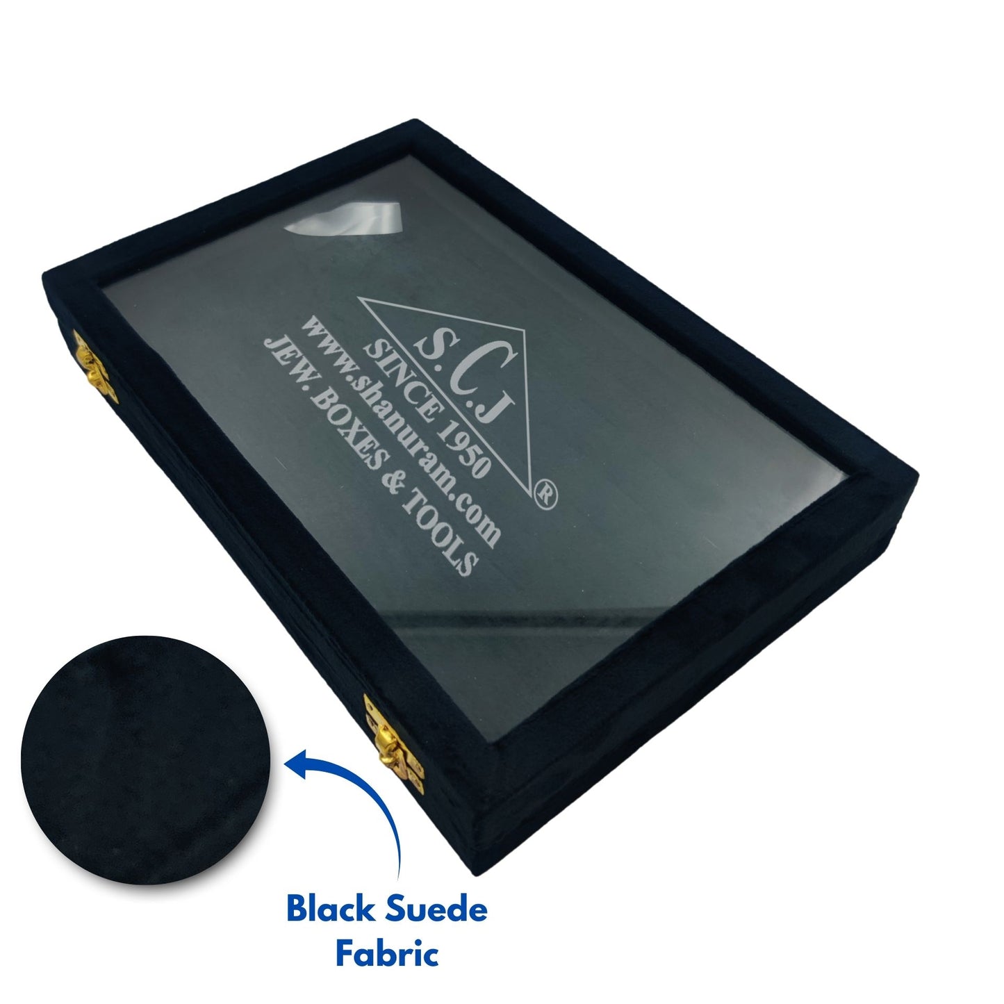 Pack of 2 - Premium Black Suede Ring Display Boxes | Luxury Jewelry Storage & Showcase Set by SCJ