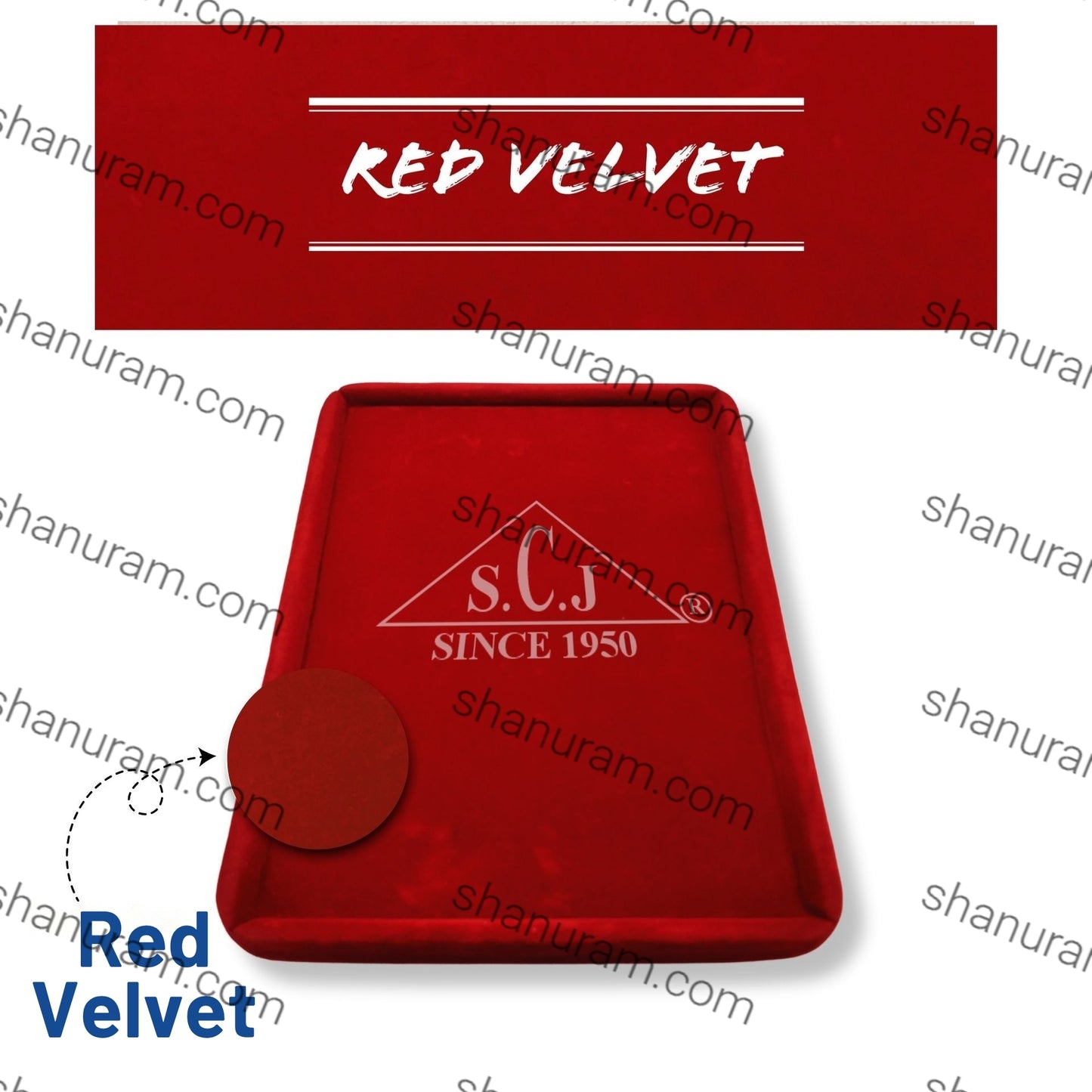 Red Velvet Round Boundary Jewellery Display Tray