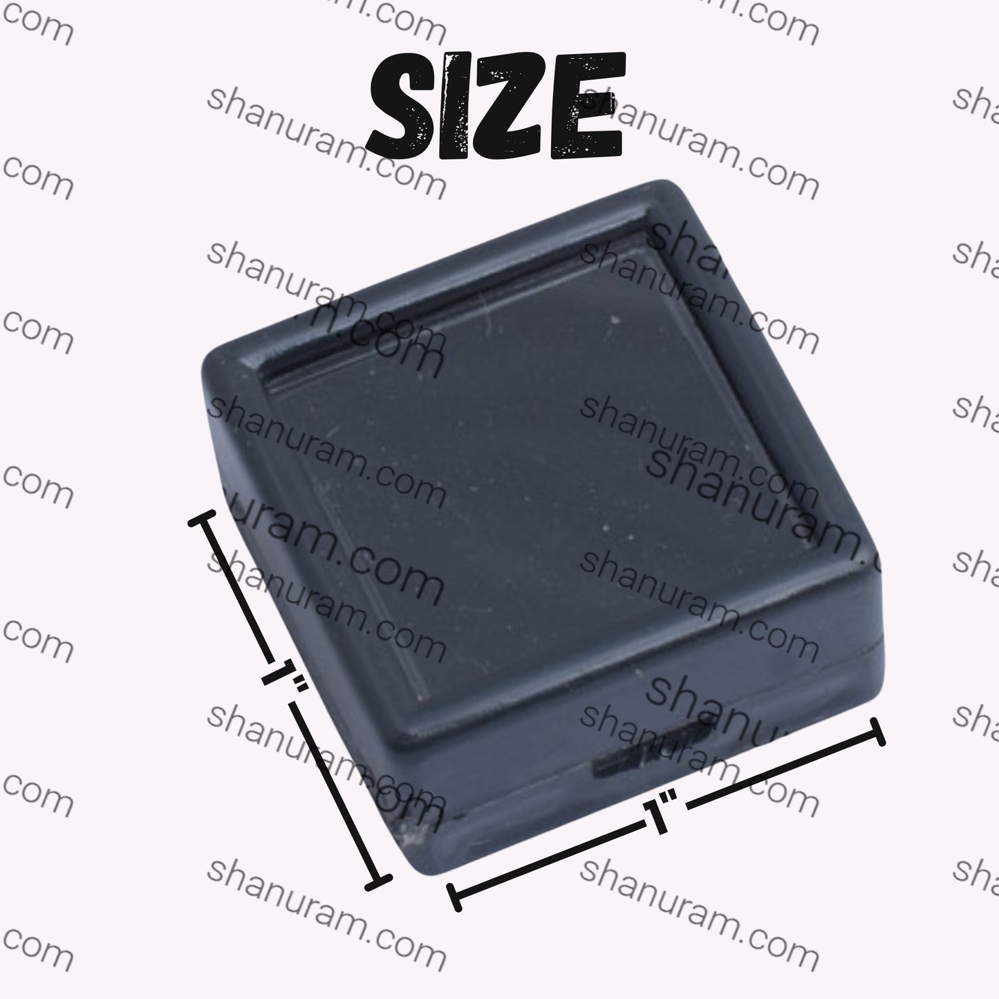 Gem Stone Box Black 20 piece/pack 1*1 (inch)