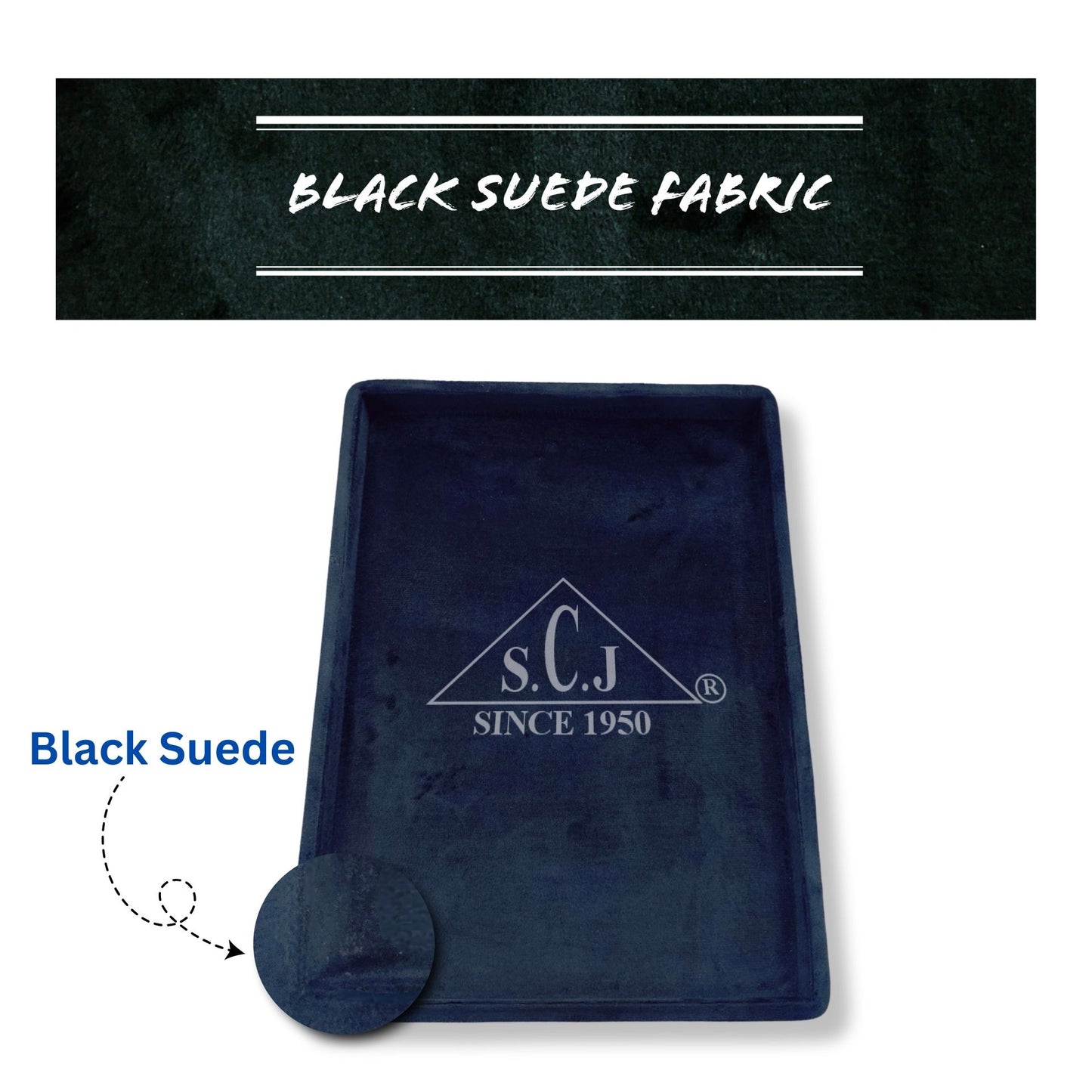 Black Suede Fabric Jewellery Display tray