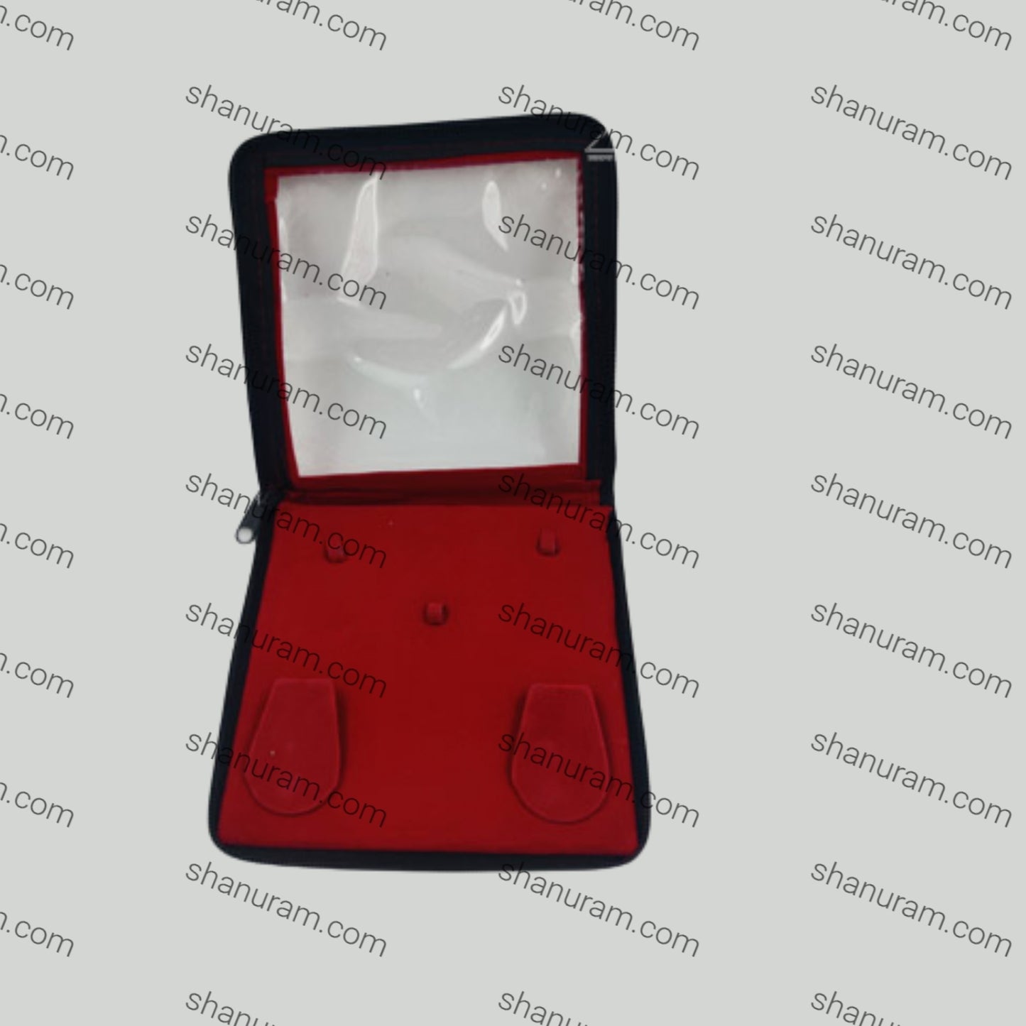 Square Red Velvet Small Necklace Set Zipper Folder