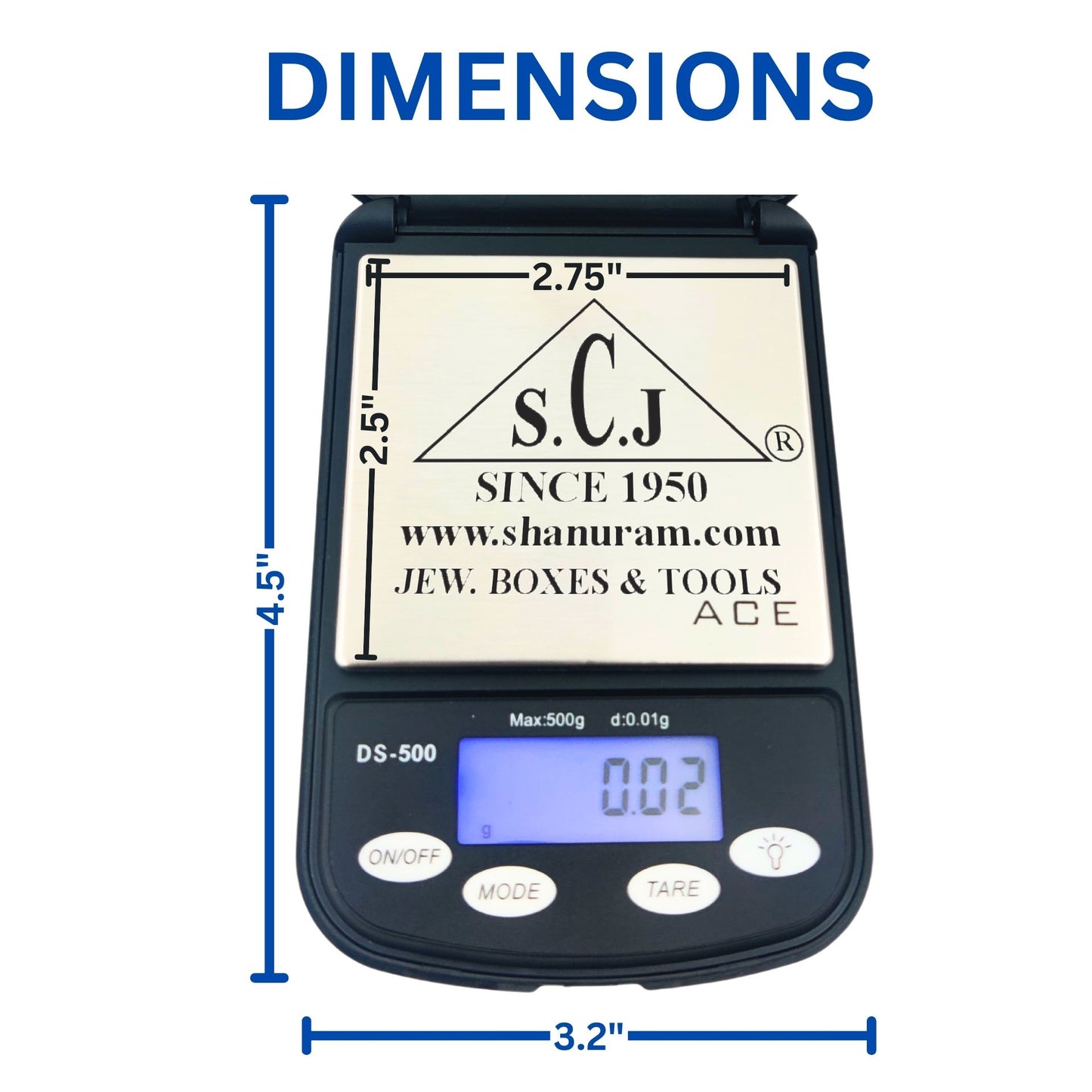 ACE DS-500 Professional Digital Weighing Scale | Pocket Scale | Jewellery Pocket Weighing Scale