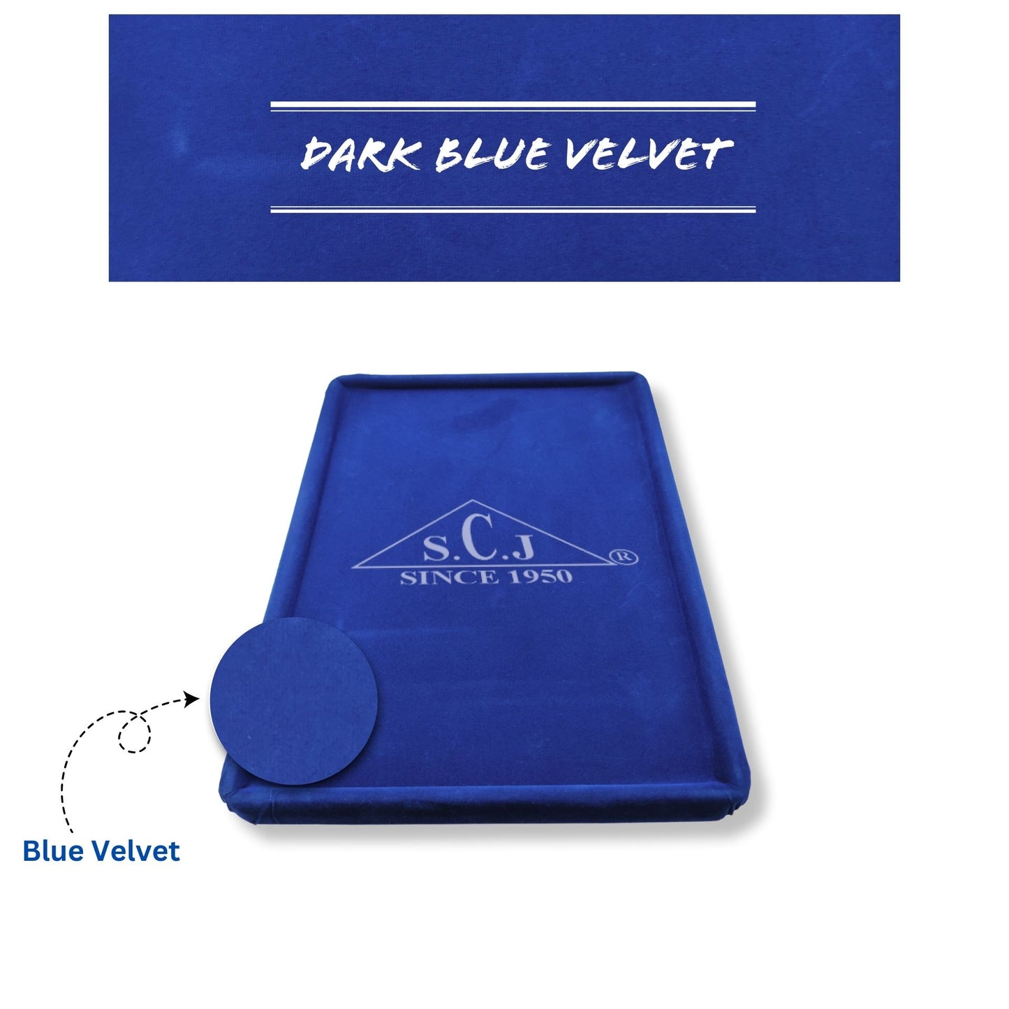 Dark Blue Velvet Round Boundary Jewellery Display Tray