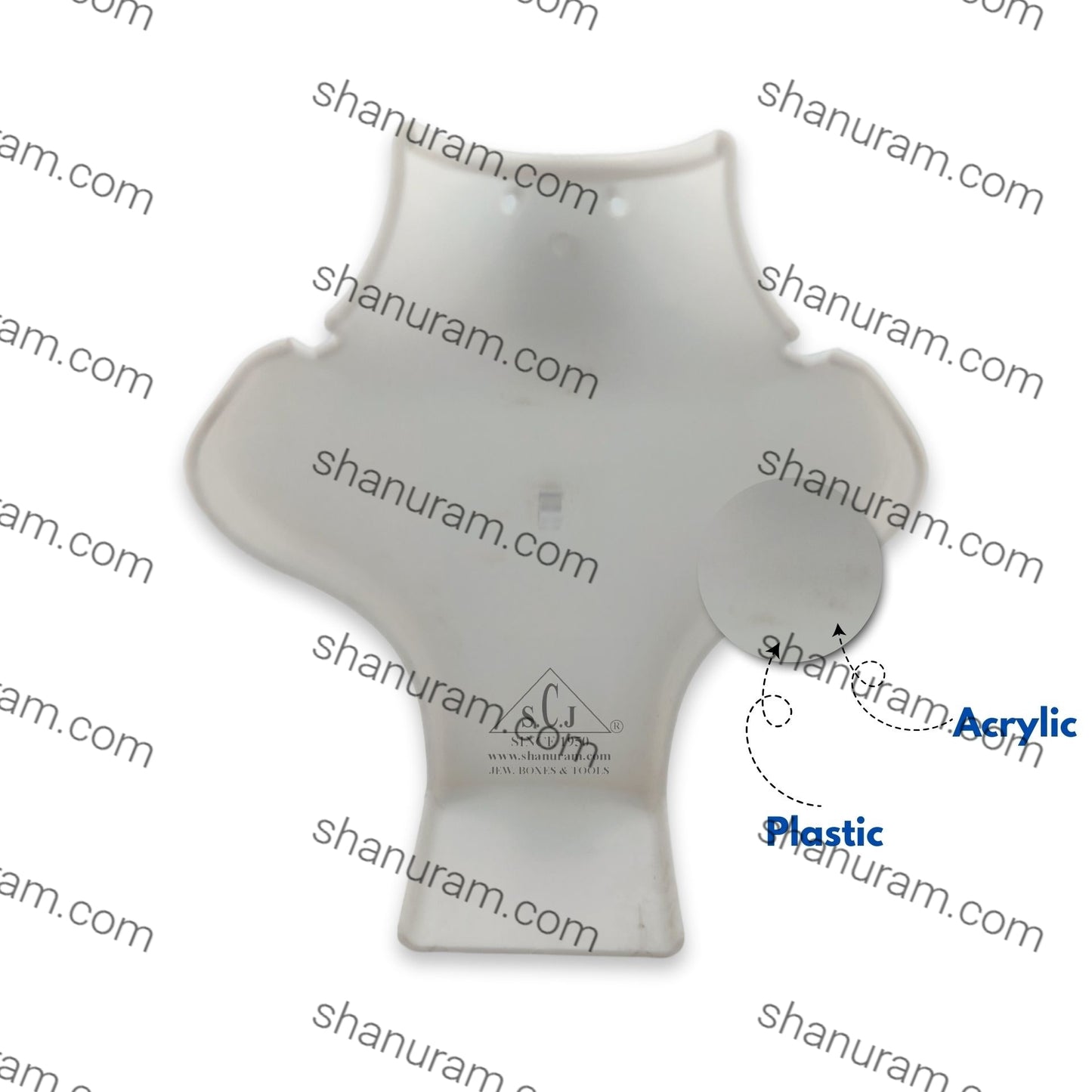 Necklace Plastic White Display Stand, 11" inch