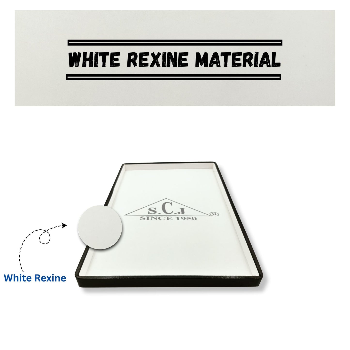 Crocodile White Rexine Fabric Jewellery Display Tray( Large)