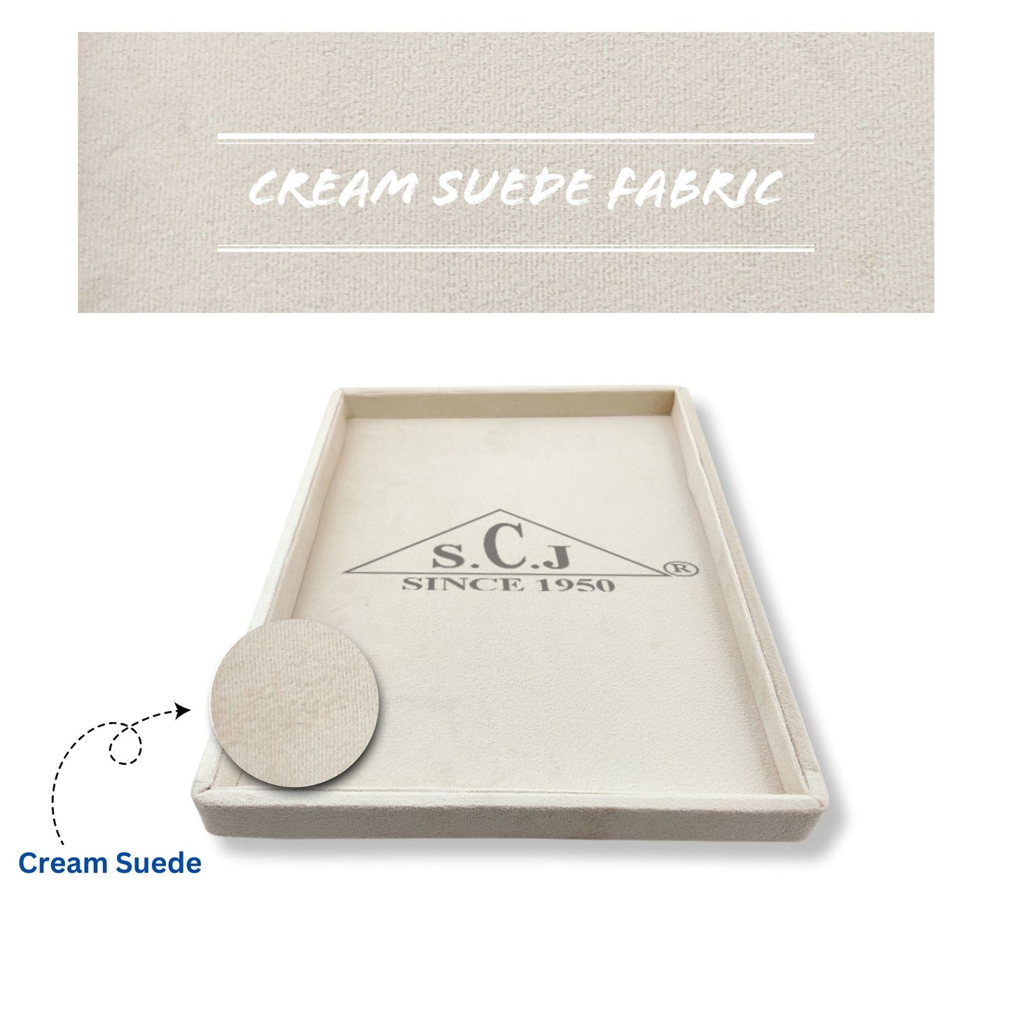 Cream Suede Fabric Jewellery Display tray
