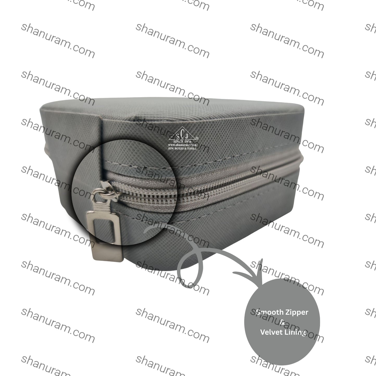 Grey Premium Multi-Function Jewellery Organizer Case for Earrings, Chains & Rings