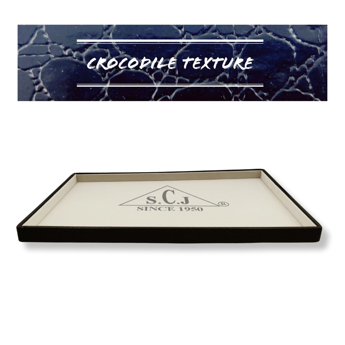 Crocodile Cream Suede Fabric Jewellery Display Tray(Large)