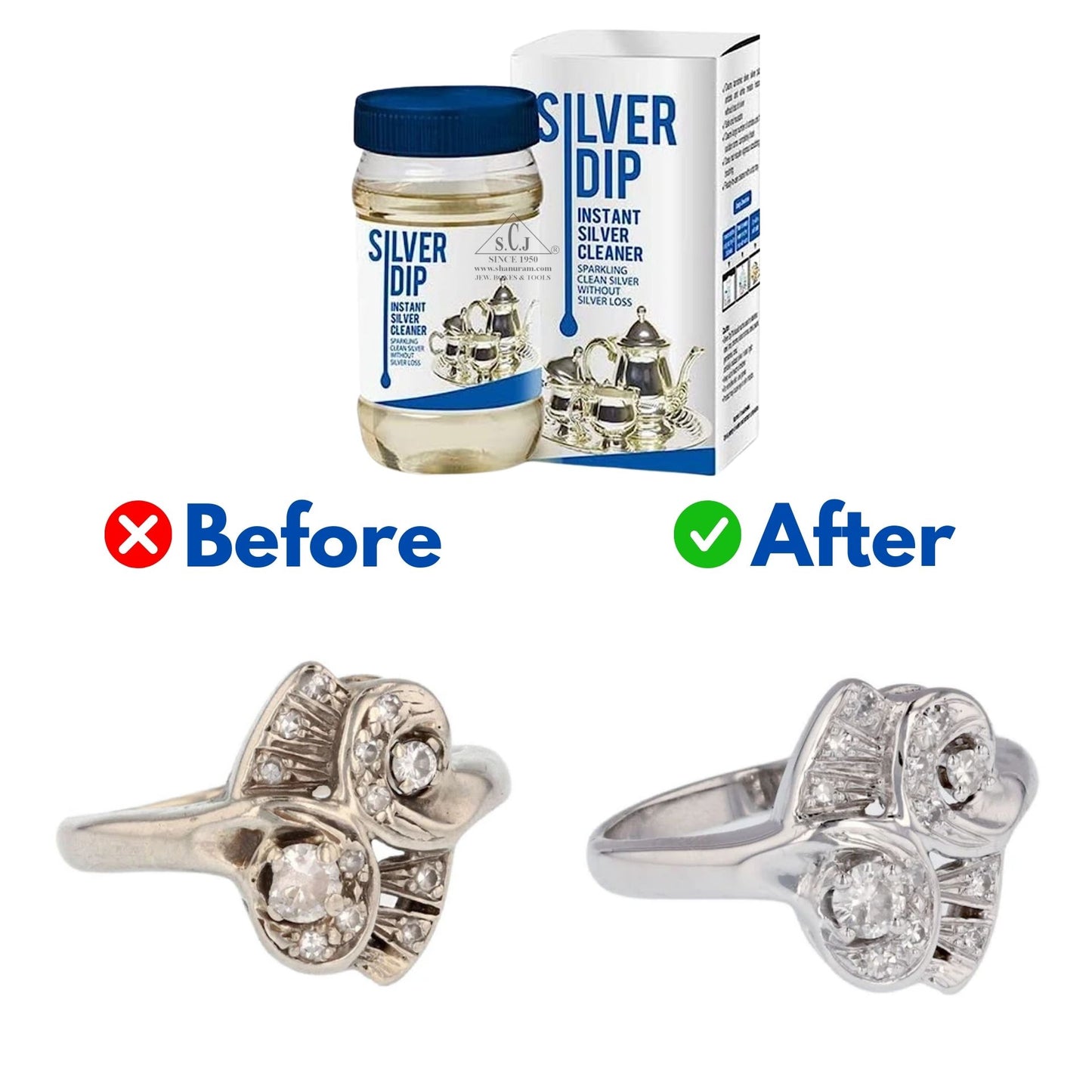 Silver Dip Instant Silver Cleaner | Non-Toxic Silver Polish - 300ml