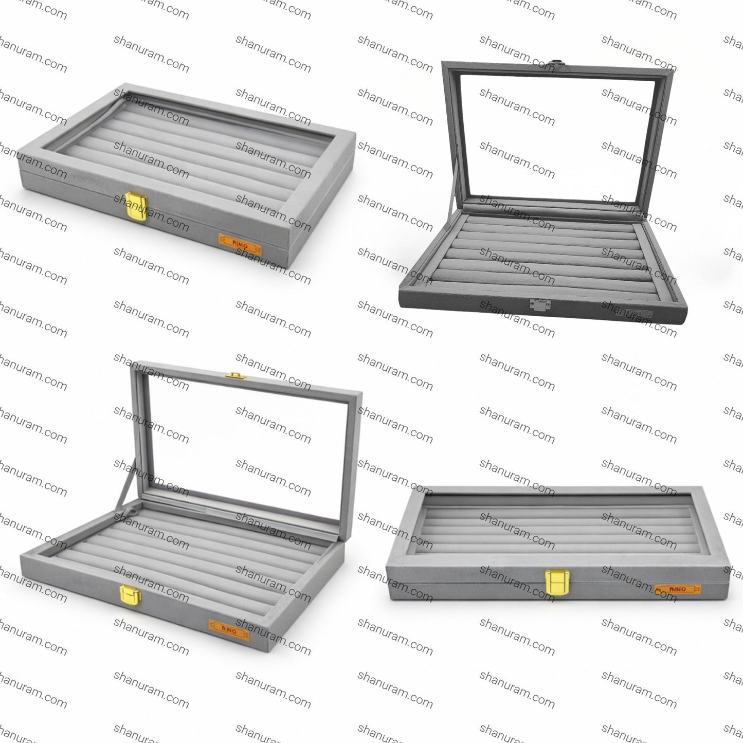 Grey Suede Fabric Ring Stock Display Box | Jewellery Stock Display Box | Ring Display Box