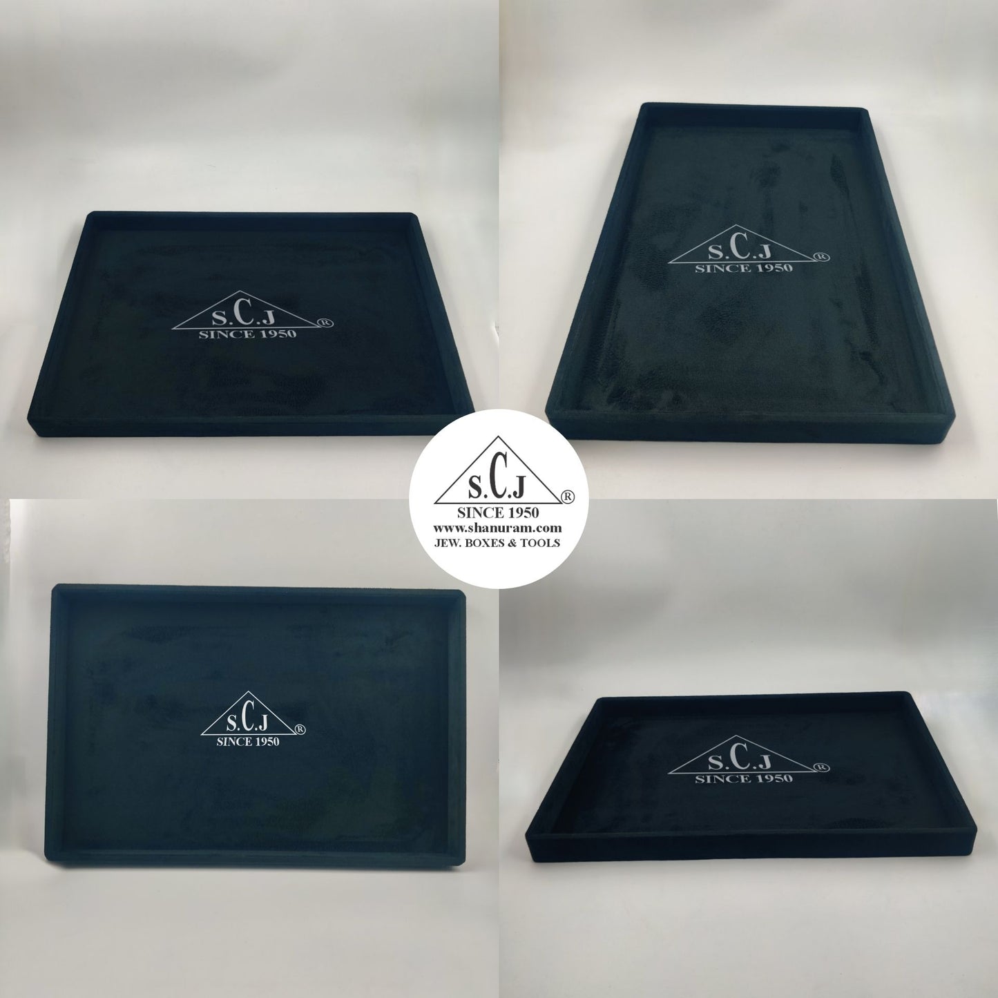 Black Suede Fabric Jewellery Display Tray (Large)