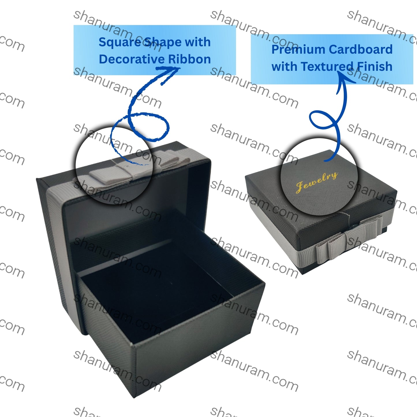 Premium Earring Jewelry Gift Boxes – 2.75" Square Packaging with Ribbon