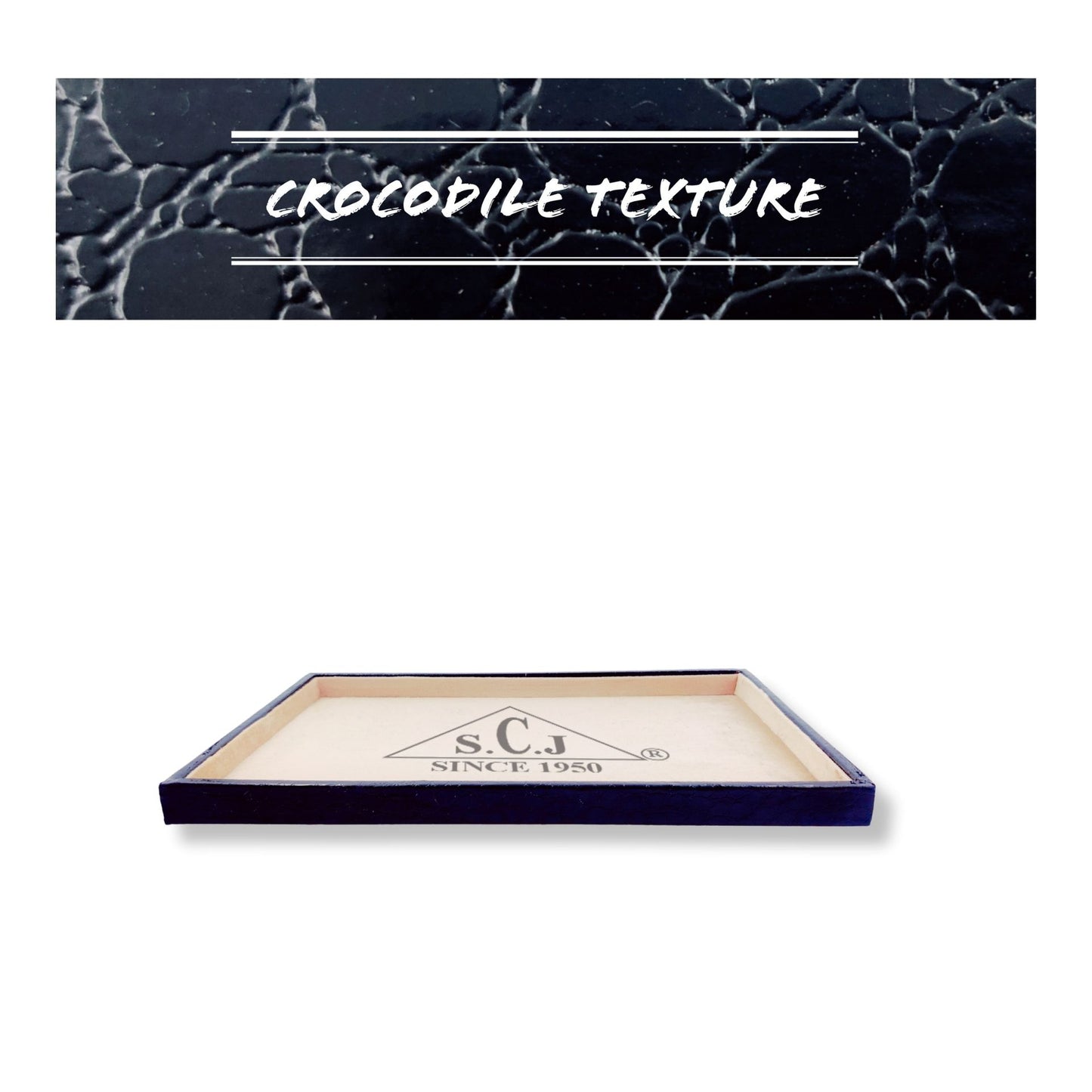 Crocodile Cream Suede Fabric Jewellery Display Tray