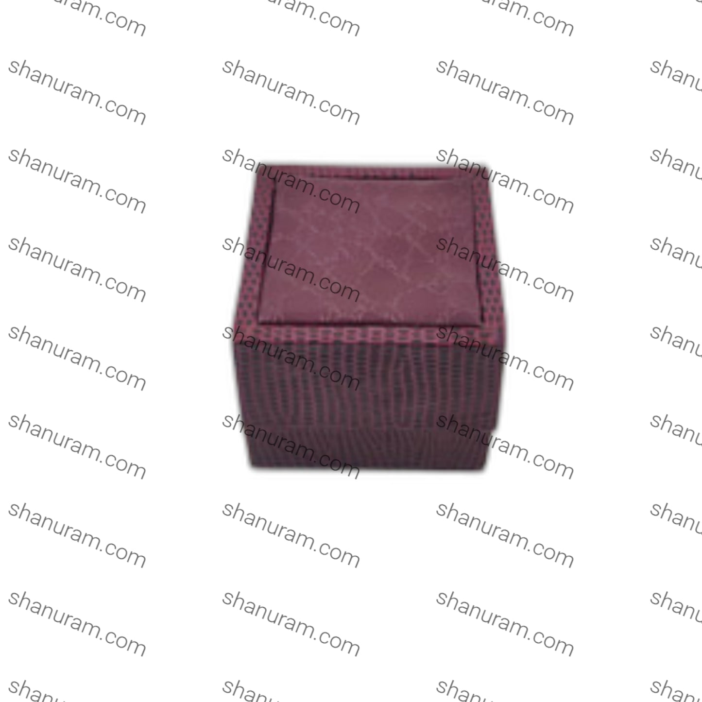 Maroon Crocodile Texture Small Ring Box