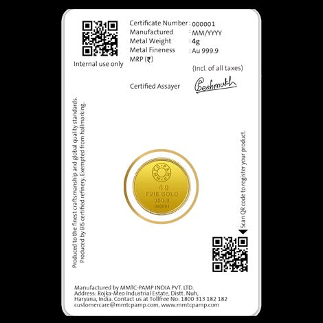 Lotus 24k (999.9) 4 gm Gold Coin