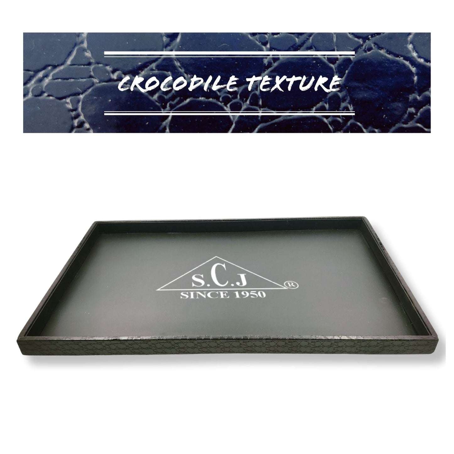 Crocodile Rexine Material Jewellery Display Tray