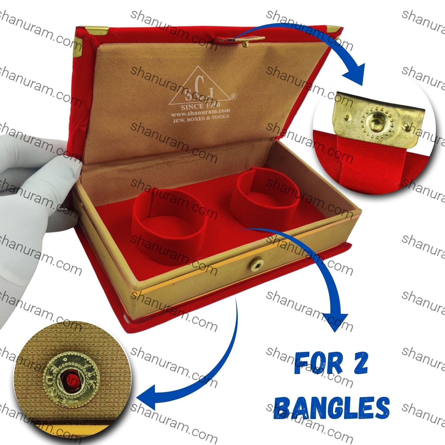 Traditional Velvet Double Bangle Box (NGP) | Double Bangle Jewellery Box