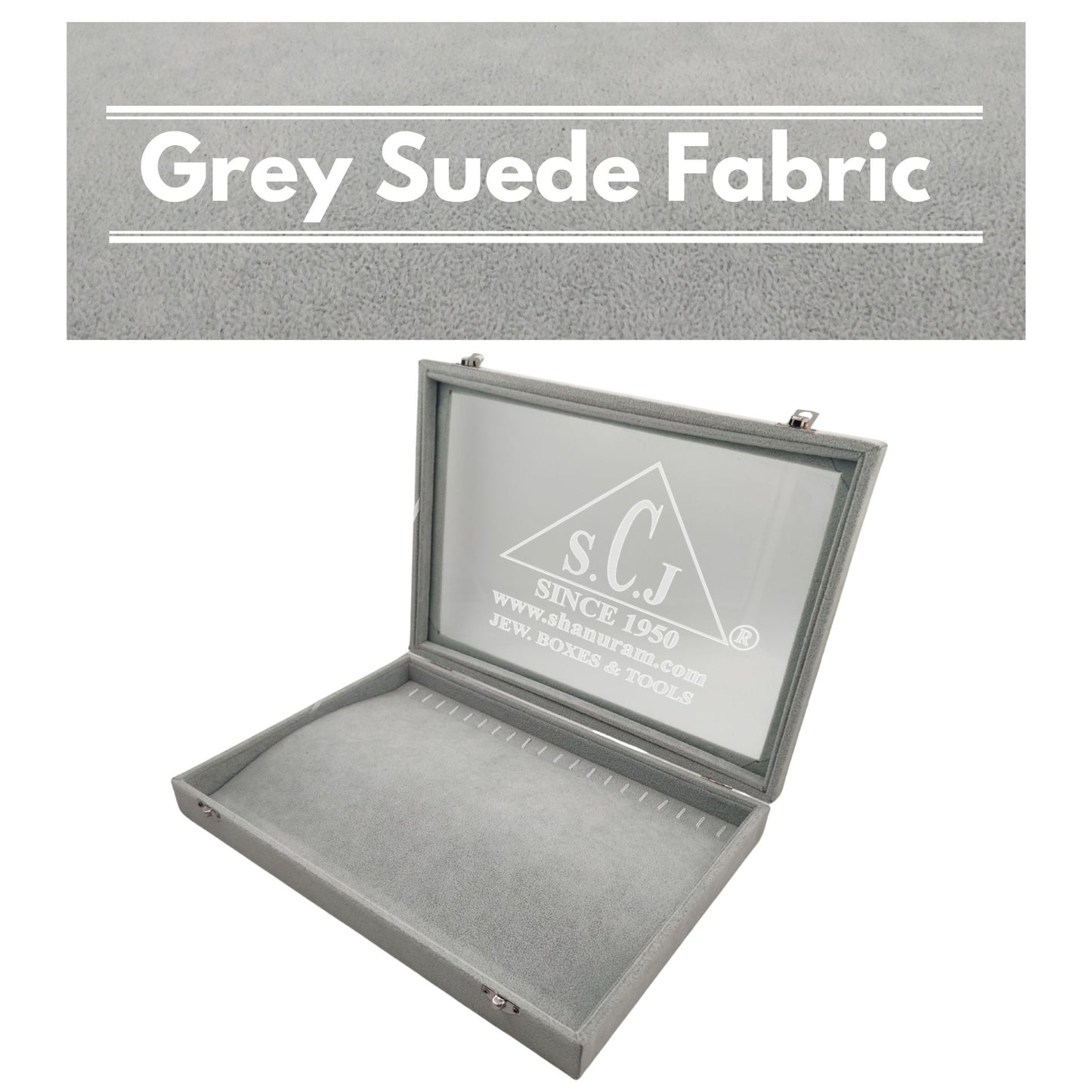 Grey Suede Chain Display Stock Box | Chain Stock Display Box