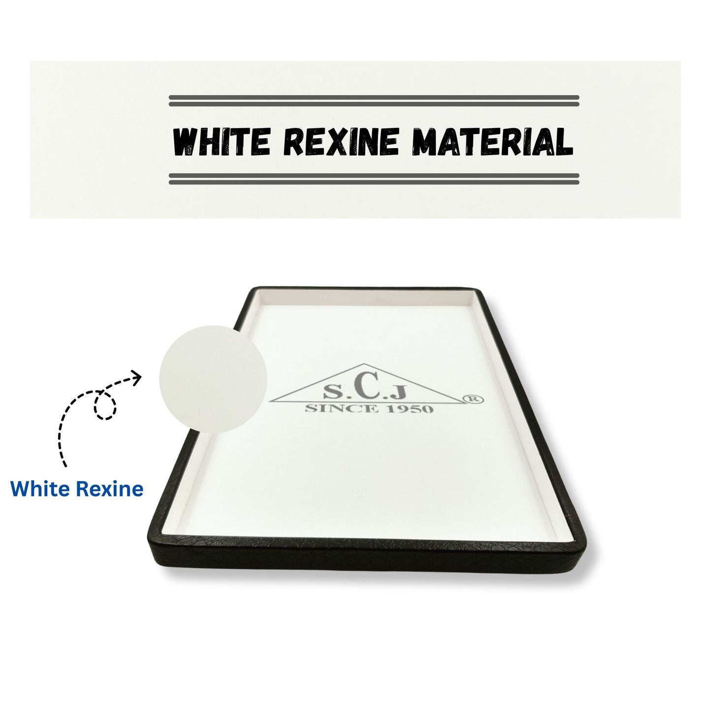 Crocodile White Suede Fabric Jewellery Display Tray