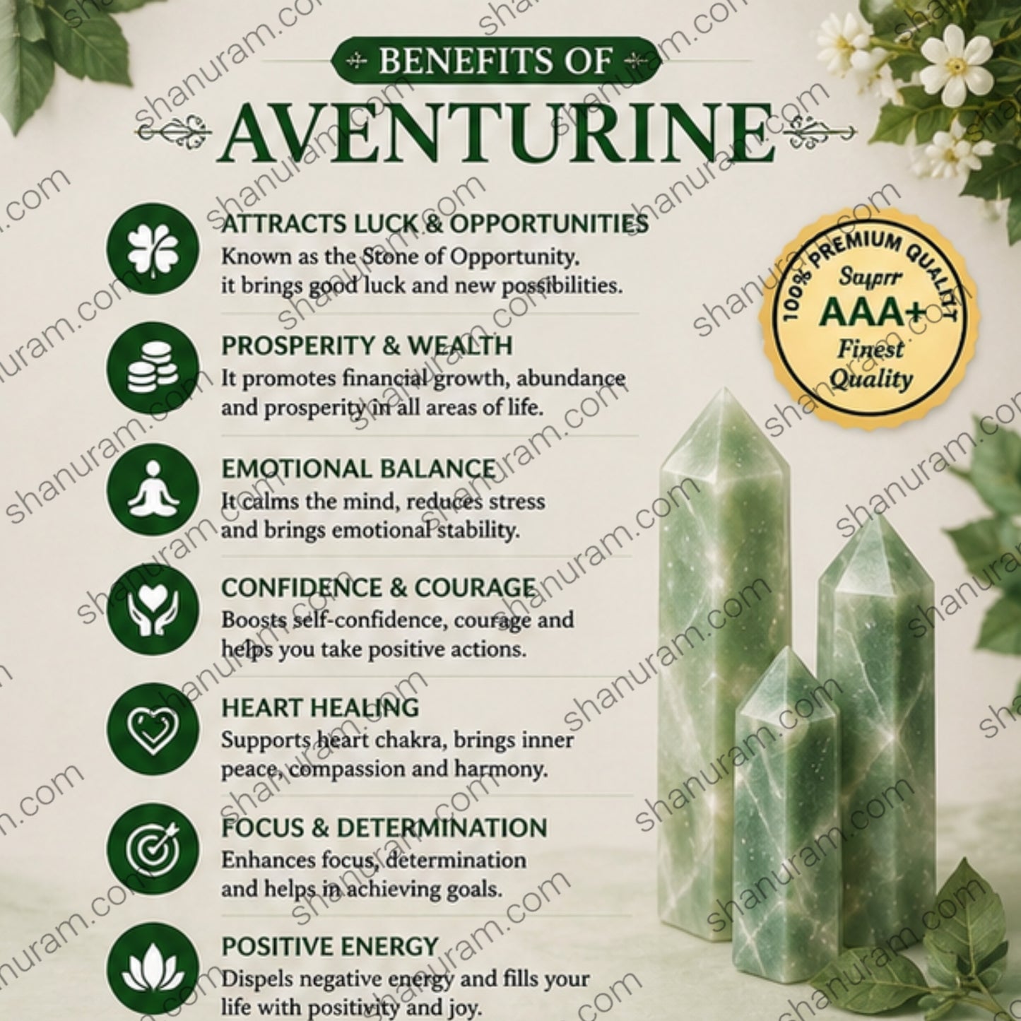 Natural Green Aventurine Bracelet – Luck, Prosperity & Positive Energy Crystal Beaded Bracelet