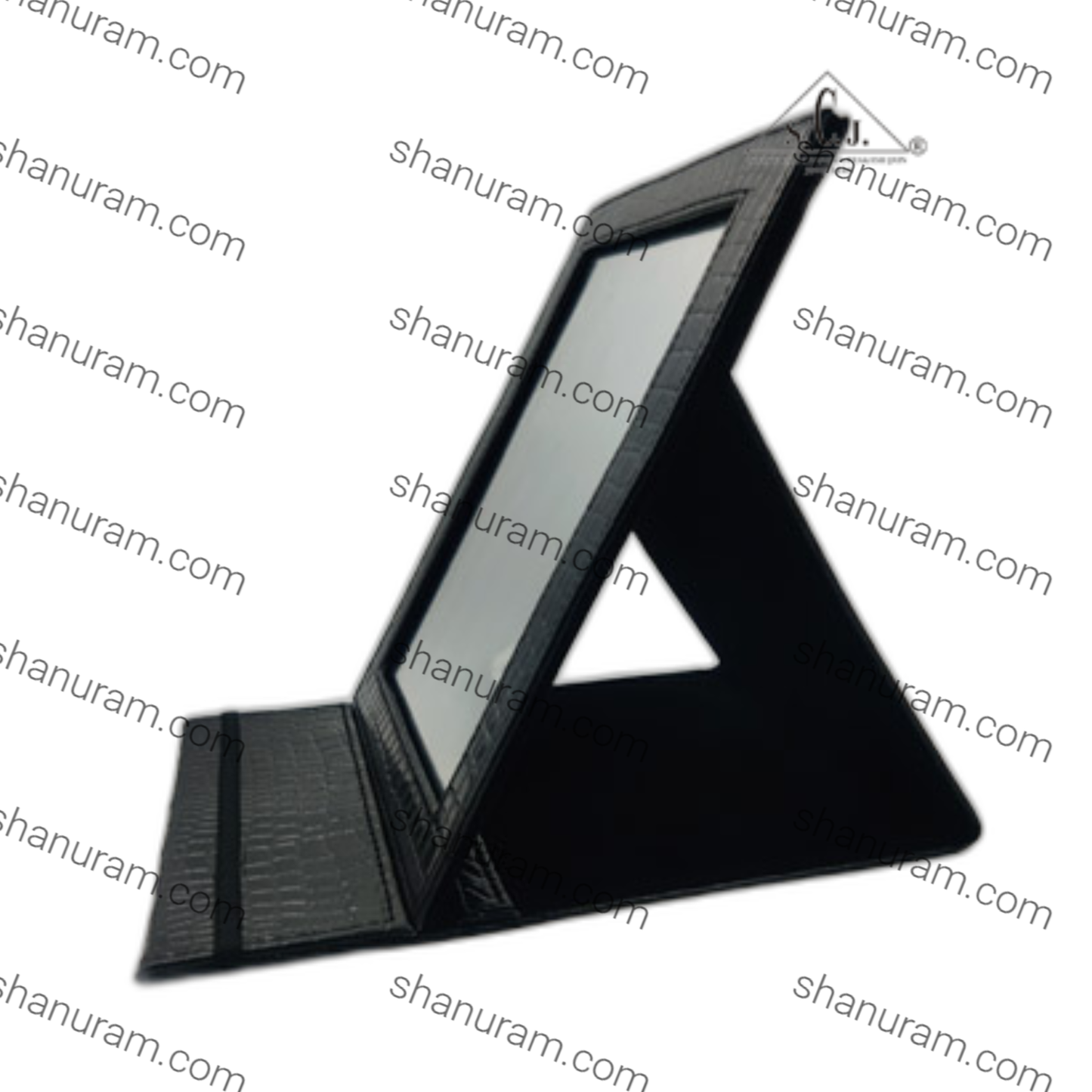 Portable Proffessional Make up Book Mirror With Sturdy Balck Crocodile Texture Frame