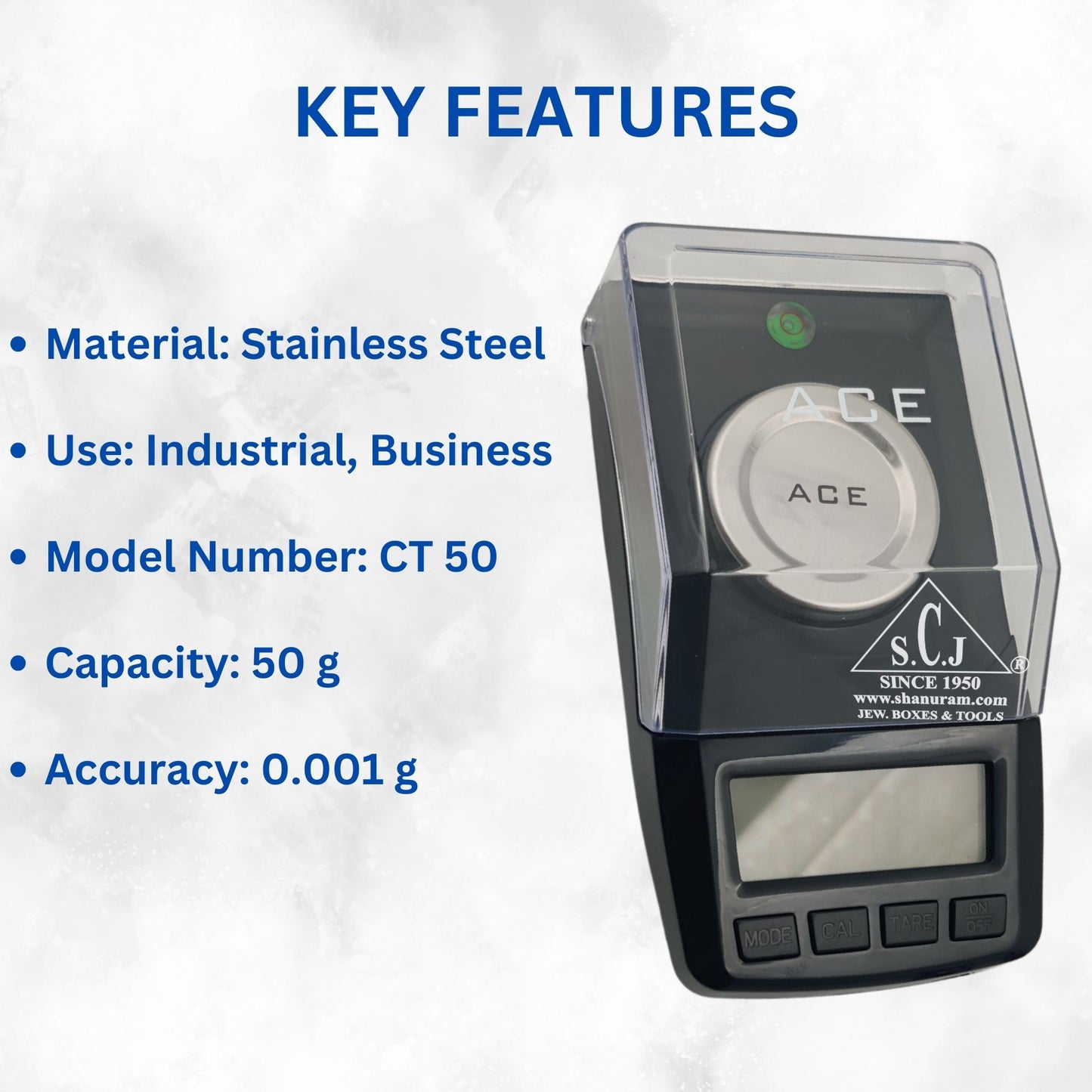 SCJ ACE CT - 50 Diamond Weighing Scale | Portable Scale | Pocket Weighing Scale