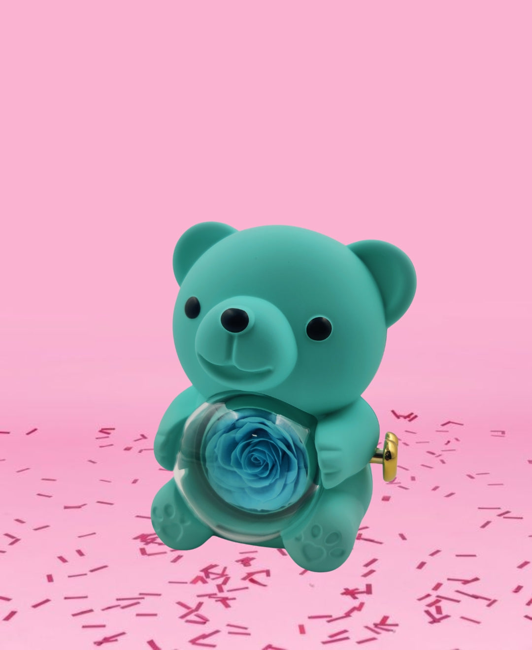 Blue Teddy Bear Rose Ring & Pendant Box, Handmade Ring Box, Engagement Ring Box, Valentine's Ring Box, Cute Keepsake Box, Birthday Gift Box