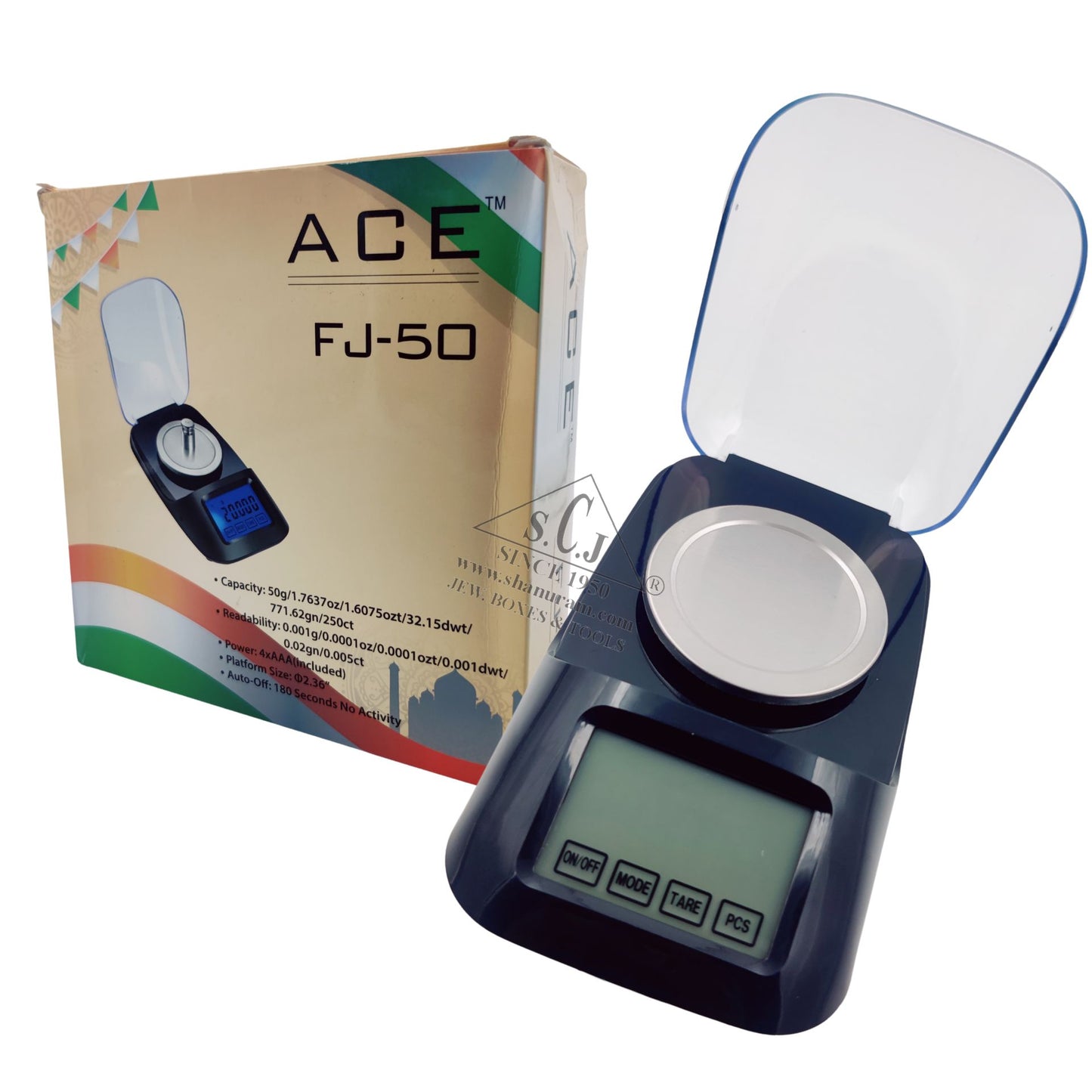 ACE FJ-50 Professional Digital Scale – 50g x 0.001g Precision for Jewelry & Labs