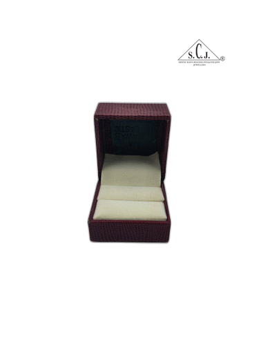 Maroon Crocodile Texture Small Ring Box