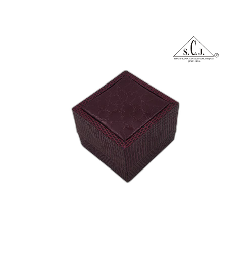 Maroon Crocodile Texture Small Ring Box