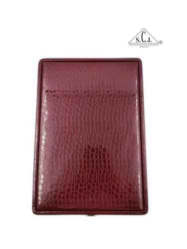 Maroon Crocodile Texture Bangle-Necklace Set Box
