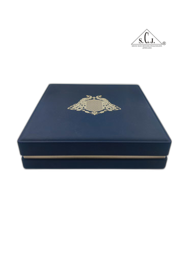 Premium Blue Silk Series Medium Necklace Set LED Light Box