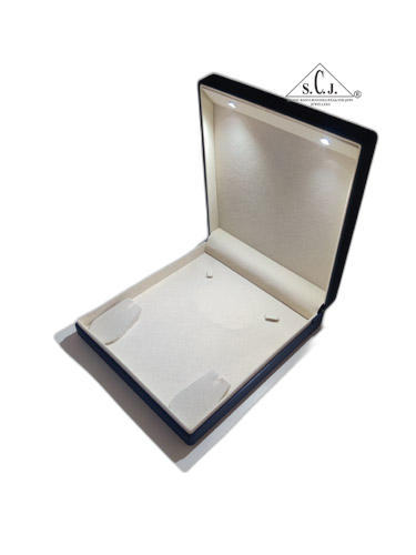Premium Blue Silk Series Medium Necklace Set LED Light Box