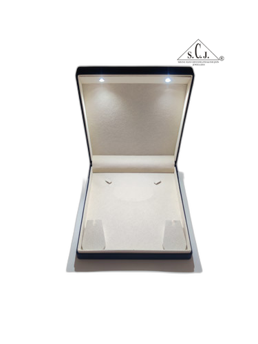 Premium Blue Silk Series Medium Necklace Set LED Light Box