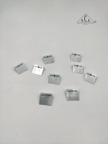 Small Plastic Earring Silver Display Card