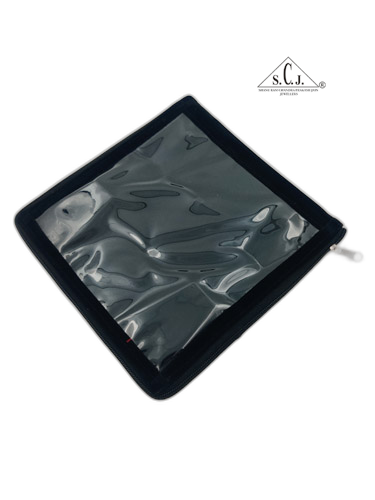 Square Black Velvet Large Necklace Set Zipper Folder
