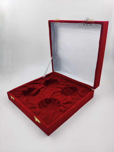Red Velvet 4-set Silver Plated Bowl Box