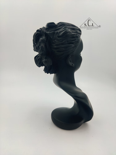 Black Resin Figurine Mannequin Model Jewelry Display Rack Counter Display (White), 7"