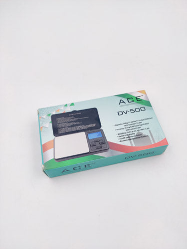 ACE DV-500 Digital Pocket Scale – 500g x 0.01g Precision for Jewelry & Gems