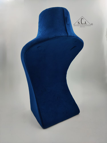 Dummy Navy Blue Suede Stand for Necklace with curve, 14" inch