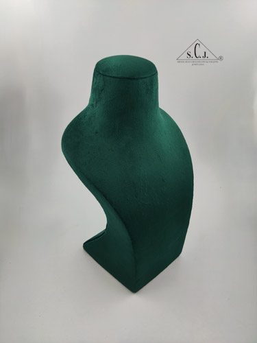 Dummy Dark Green Suede Stand for Necklace with curve, 14" inch